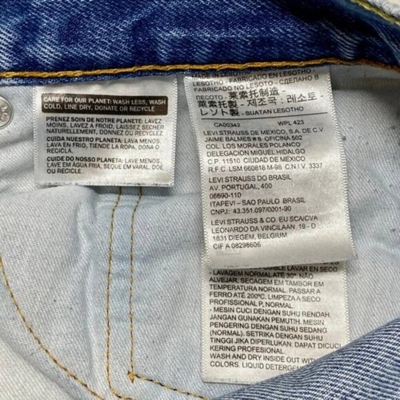 Levi's 505 Men's Blue Jeans Medium Wash Regular Fit 36x32 Straight Leg Stretch - Picture 8 of 11